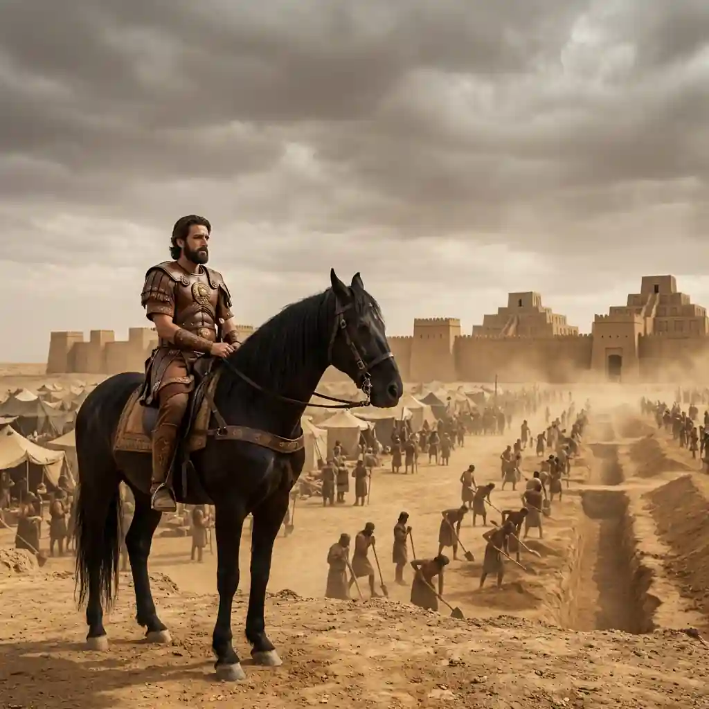 Cyrus the Great surveying Babylon