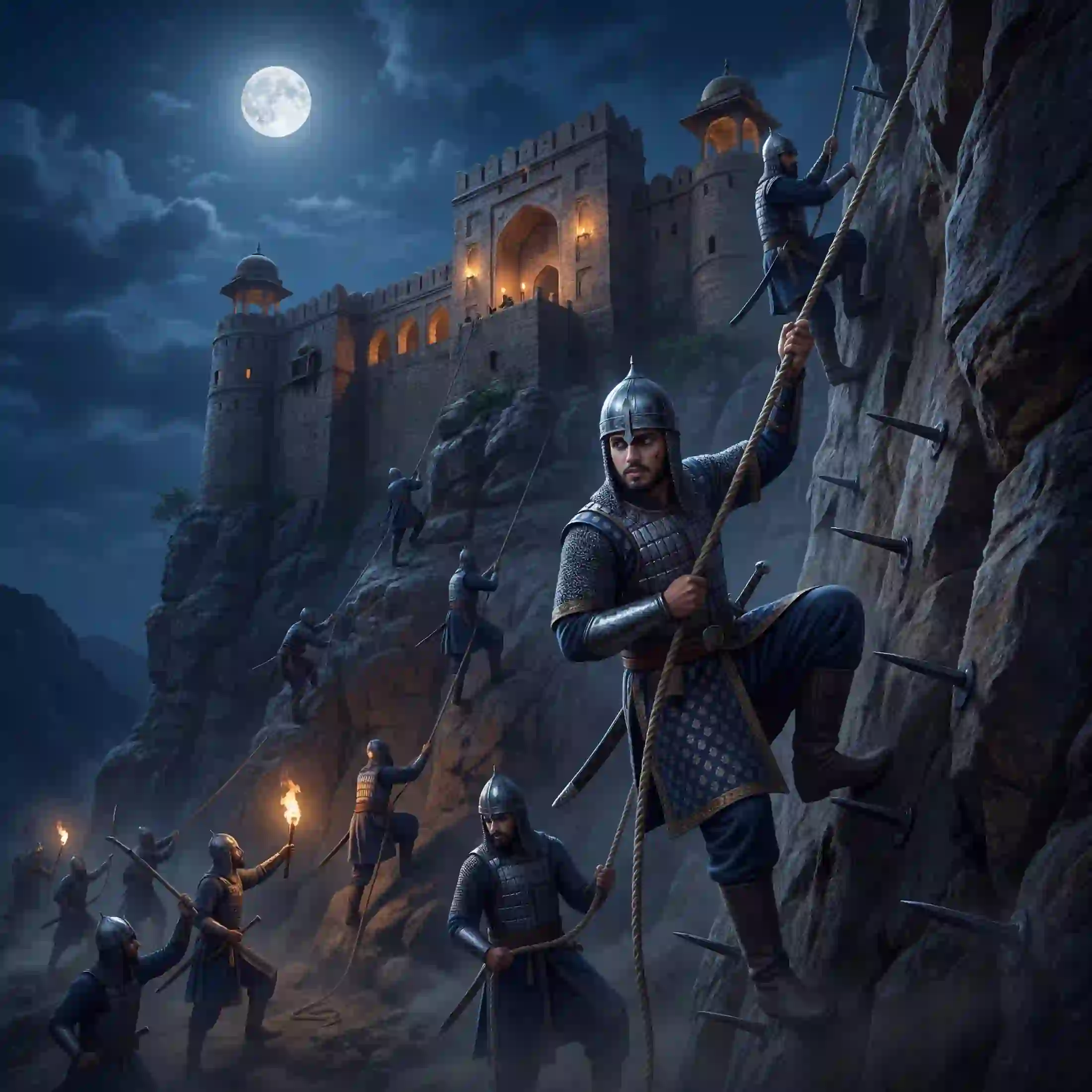 Humayun attacks the fort of Champaner
