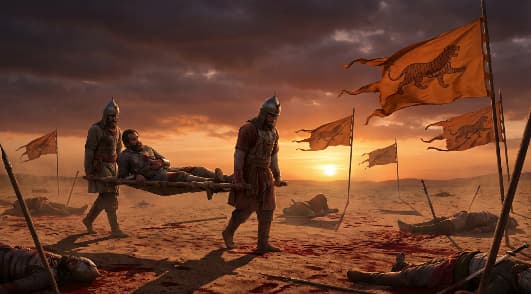 Muhammad of Ghor wounded at the battlefield of Tarain, 1191