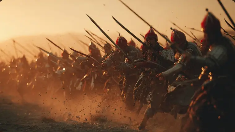 Shah Ismail leading the Qizilbash cavalry against the Ottoman Empire