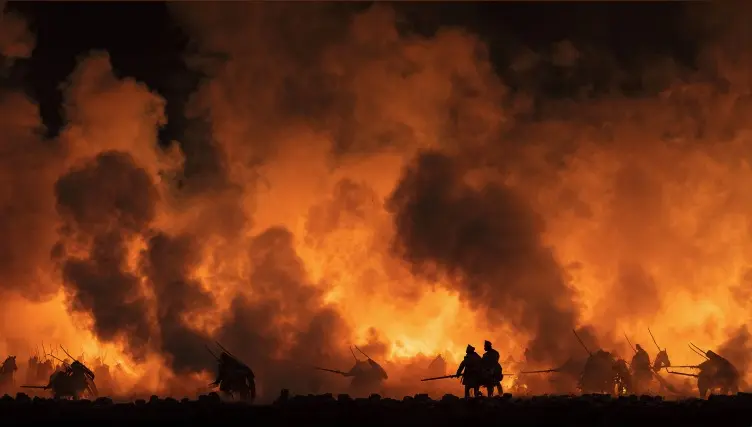 Ottoman cannons firing upon the Safavid army at Chaldiran