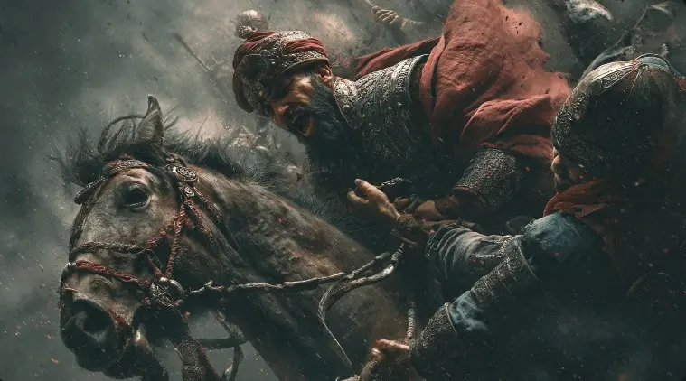Shah Ismail fleeing the battlefield of Chaldiran