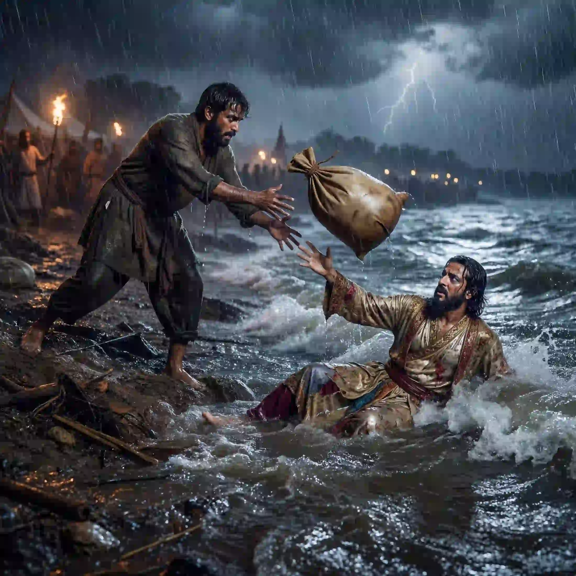 Humayun drowning in the Ganges