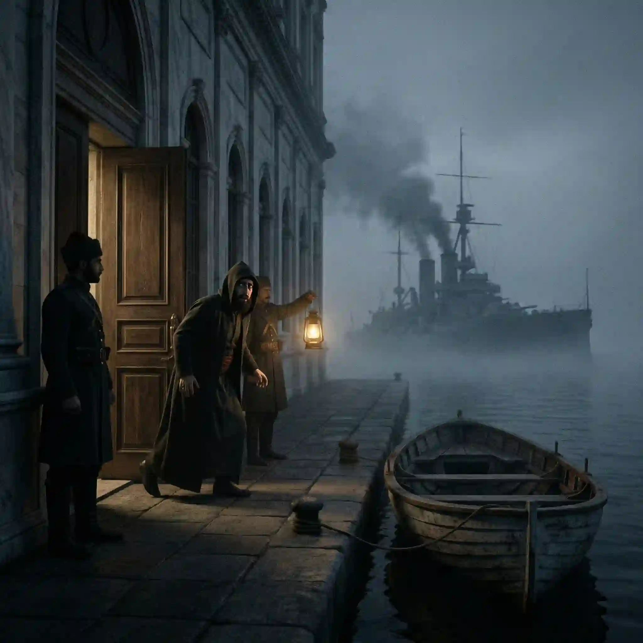 Sultan leaving on British ship