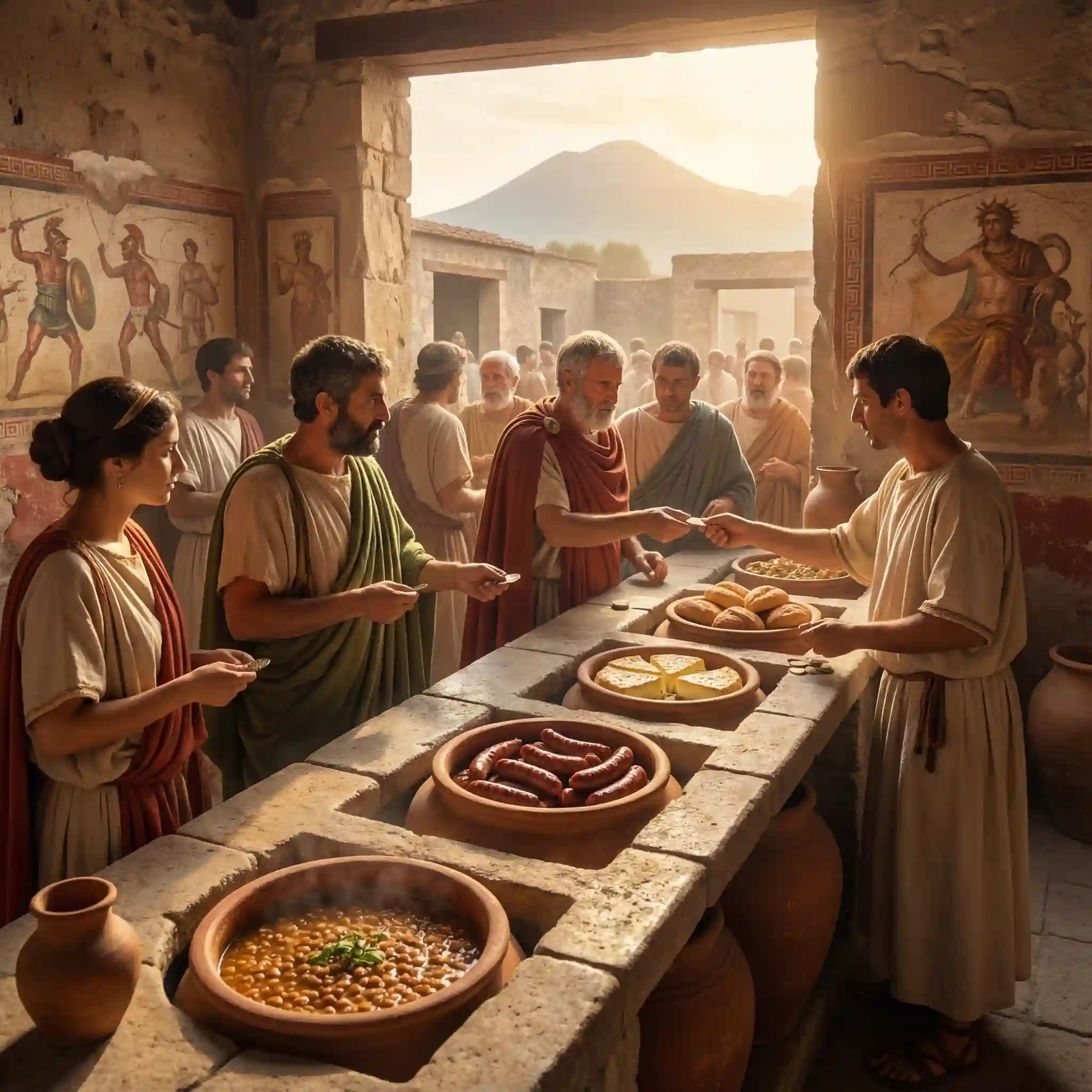 Ancient Roman thermopolium shop in Pompeii