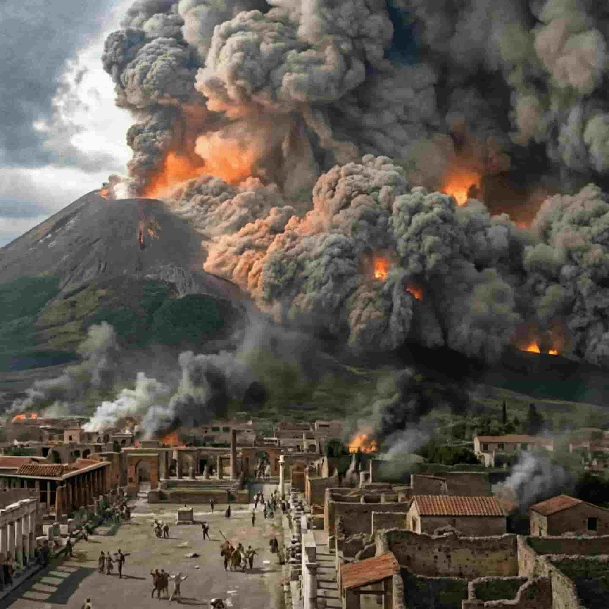 Deadly pyroclastic flow engulfing Pompeii