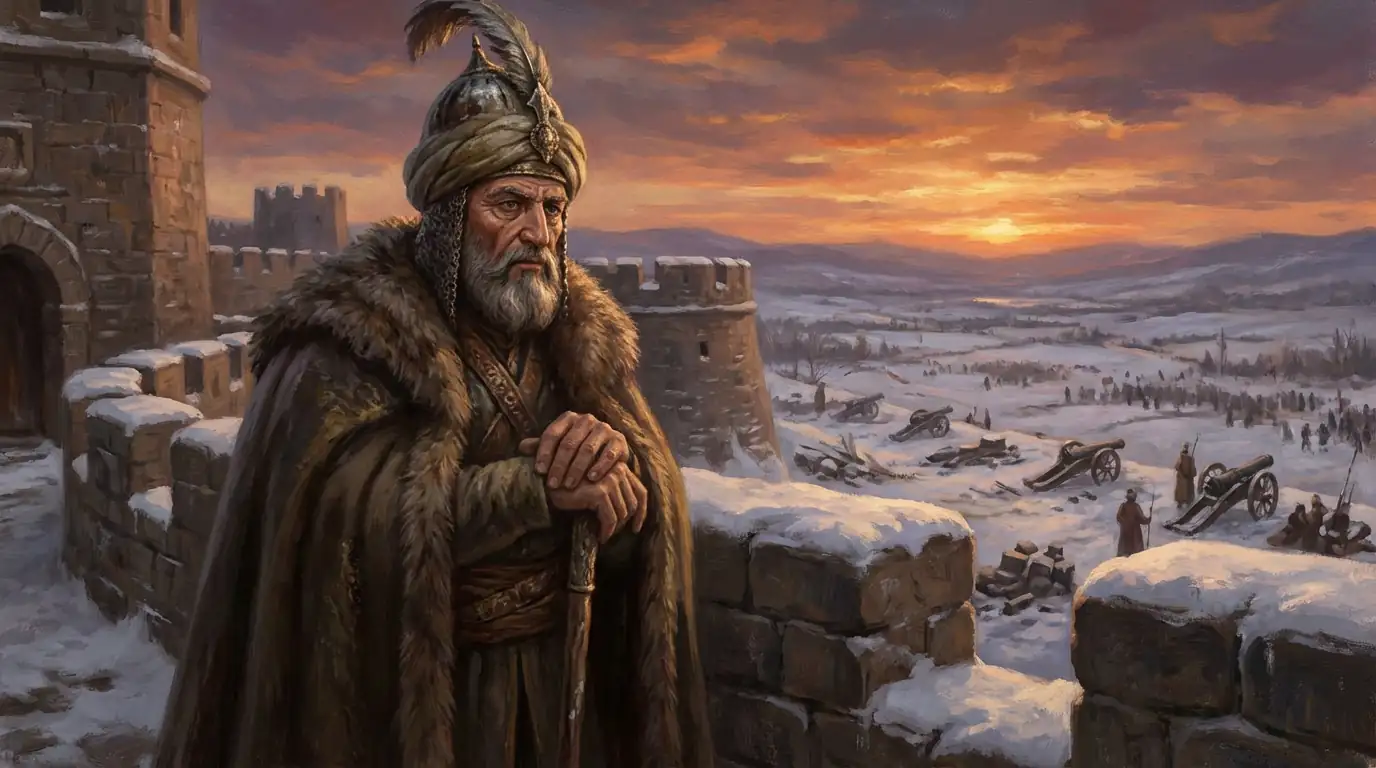 Old Hasan Pasha at Buda fortress, reflecting on his life